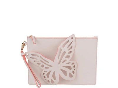 Shop Sophia Webster Flossy Butterfly Pochette In Sunkissed Pink
