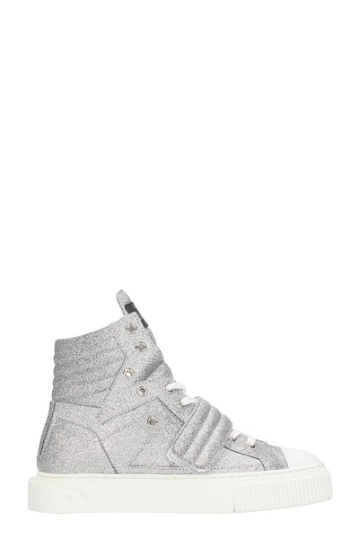 Shop Gienchi Hypnos Silver Glitter Sneakers