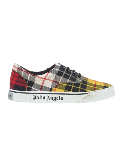 Shop Palm Angels Distressed Check In Multicolour