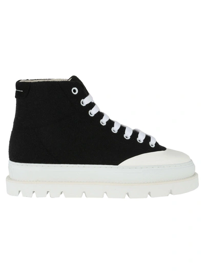 Shop Mm6 Maison Margiela Mm6 Sneaker High Sole In Black + White