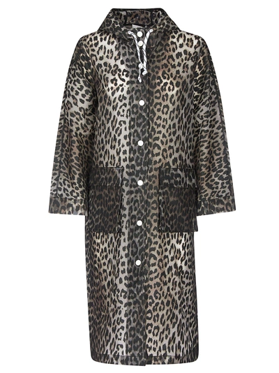 Shop Ganni Leopard Coat In Leopardato