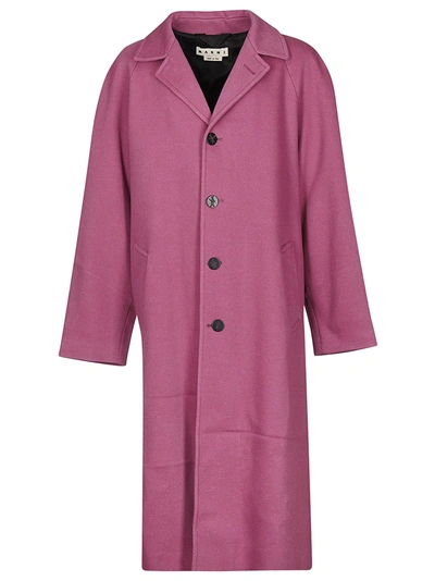 Shop Marni Buttoned Coat In Viola