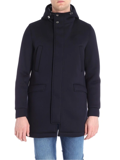 Shop Herno Drawstring Padded Jacket In Blue