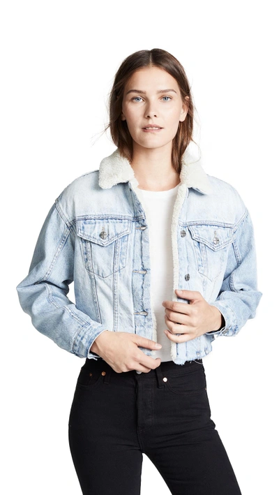 Shop Ksubi Daggerz Sherpa Jacket In Chillz