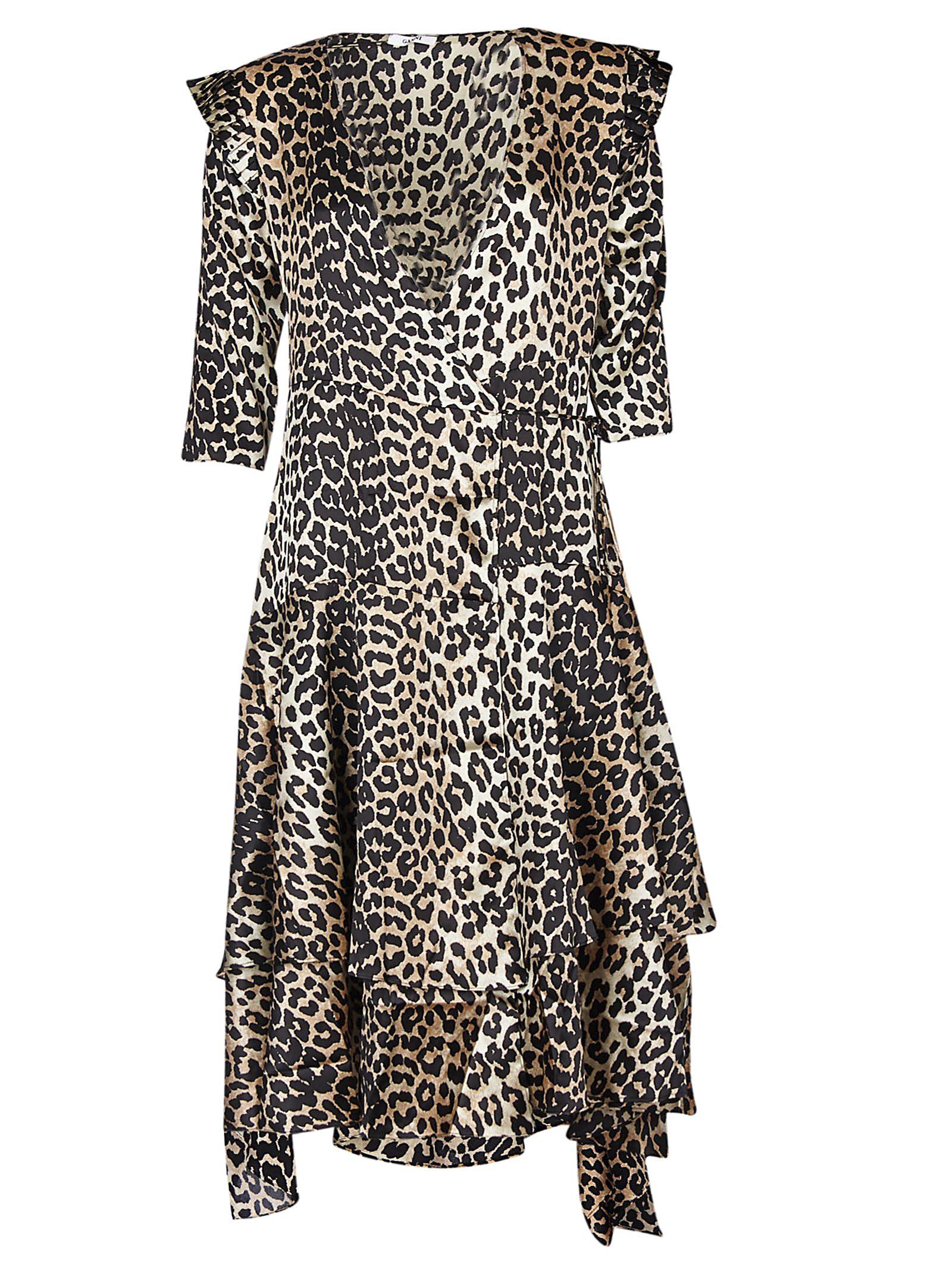 ganni calla silk dress