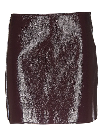 Shop Courrèges Patent Mini Skirt In Bordeau
