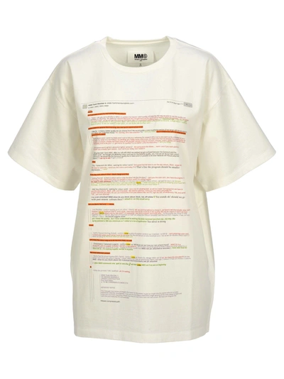 Shop Mm6 Maison Margiela Mm6 Tshirt Print In White + Print