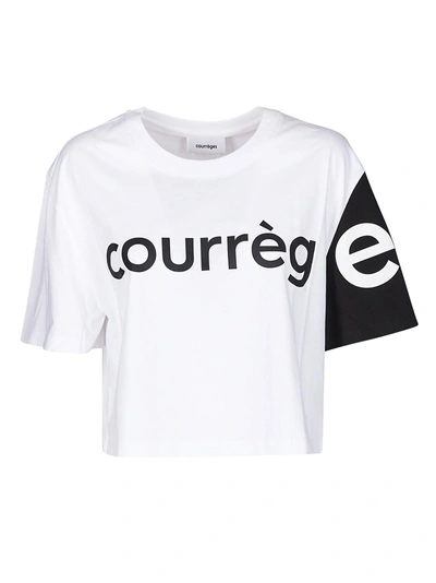 Shop Courrèges Cropped T-shirt In White