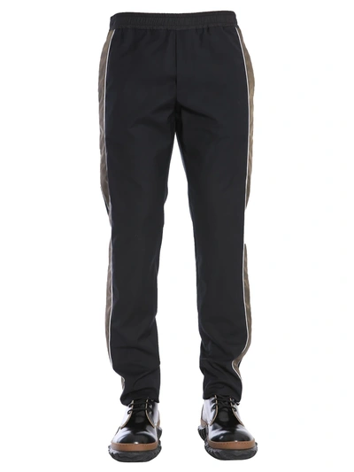 Shop Les Hommes Trousers With Elastic Waistband In Nero
