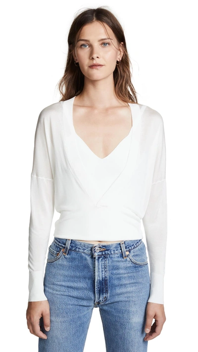 Shop Dion Lee Density Layered Loop Sweater In Ivory