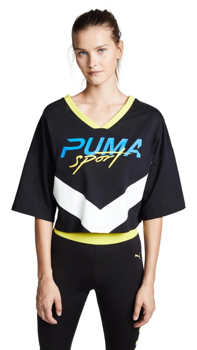 Shop Puma X Xtreme Cropped Tee In  Black