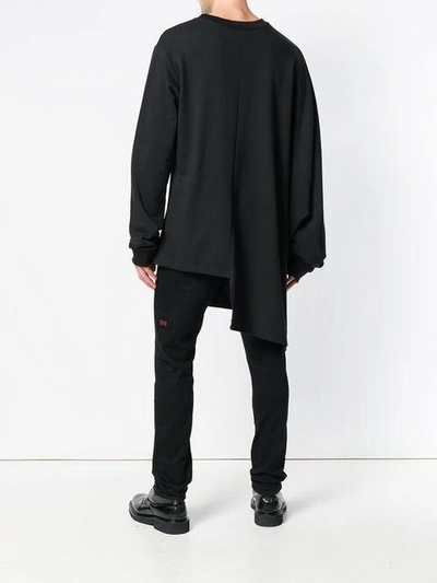 Shop Moohong Asymmetric Logo Sweatshirt - Black