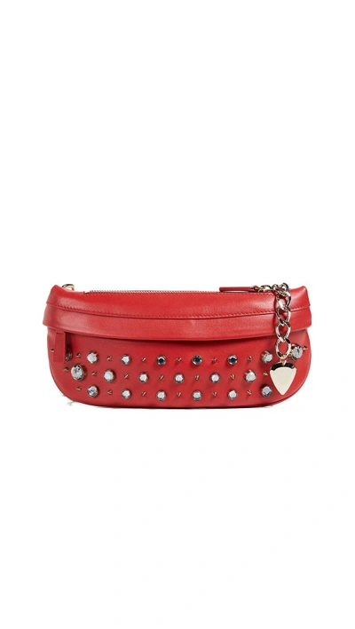 Shop Avec La Troupe Crystal & Stud Troupe Belt Bag In Red