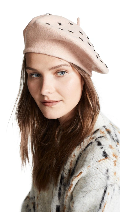 Shop Benoit Missolin Kim Beret In Powder Pink/silver