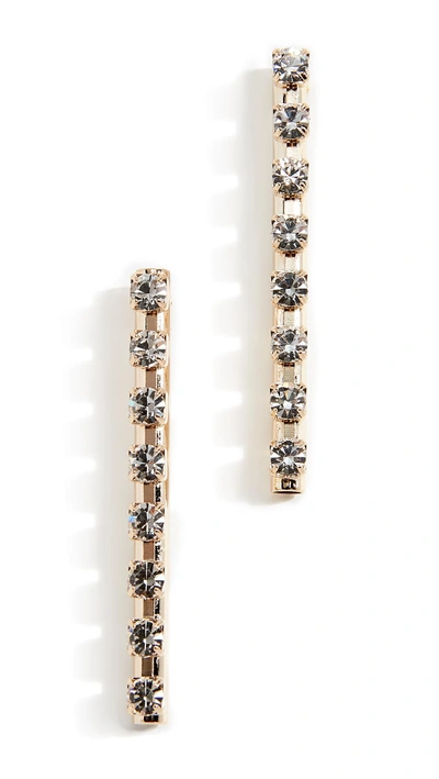 Shop Anton Heunis Linear Drop Earrings In Yellow Gold/crystal