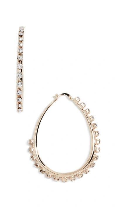 Shop Anton Heunis Crystal Hoop Earrings In Yellow Gold/crystal