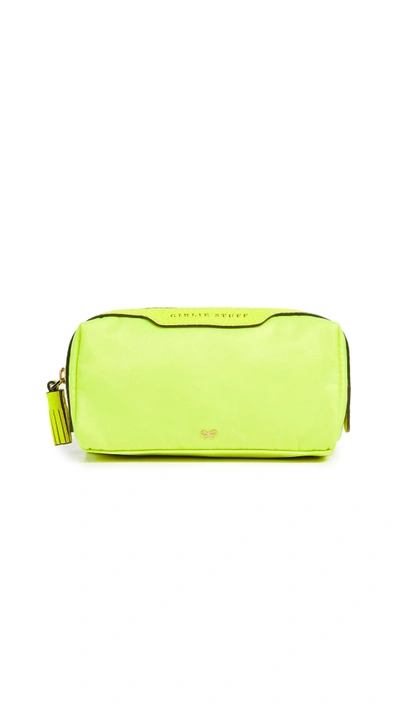 Shop Anya Hindmarch Girlie Stuff Pouch In Neon Yellow