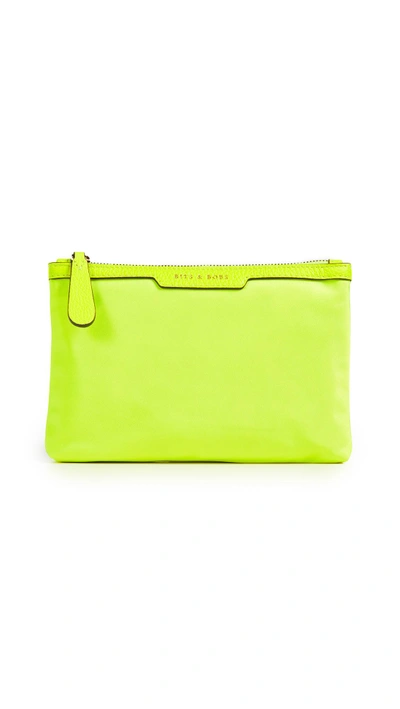 Shop Anya Hindmarch Loose Pocket Bits & Bobs Pouch In Neon Yellow