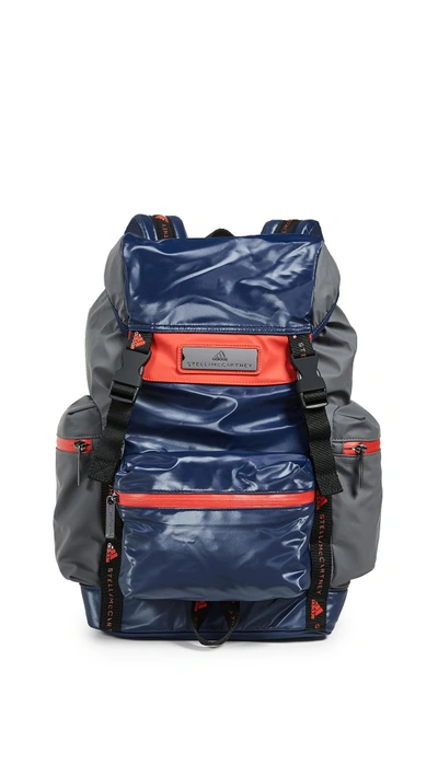 Shop Adidas By Stella Mccartney Tech Backpack In Indigo/granite/red