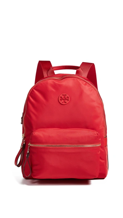 Tory Burch Tilda Nylon Zip Backpack In Brilliant Red | ModeSens