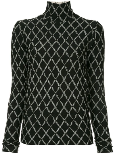 Shop Irene Stitch-detail Turtle Neck Sweater - Black