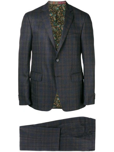 Shop Etro Checked Two-piece Suit - Brown