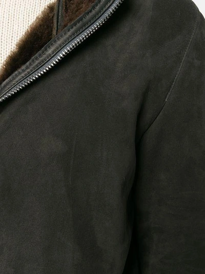 Shop Giorgio Brato Hooded Shearling Jacket - Brown