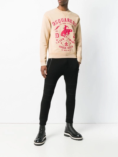 Shop Dsquared2 Bad Cowboy Print Sweatshirt - Neutrals