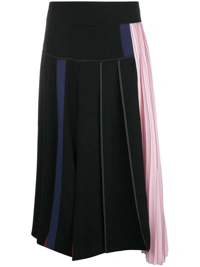 Shop Sportmax Colour Block Asymmetric Skirt - Black