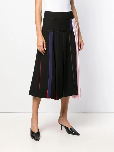 Shop Sportmax Colour Block Asymmetric Skirt - Black