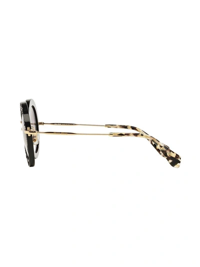 Shop Miu Miu Noir Crystal-embellished Sunglasses In Black