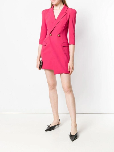 Shop Elisabetta Franchi Blazer Dress - Pink & Purple