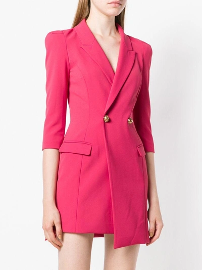 Shop Elisabetta Franchi Blazer Dress - Pink & Purple
