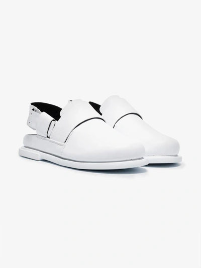 Shop Camper Lab Round Toe 'edo' Leather Sandals In White