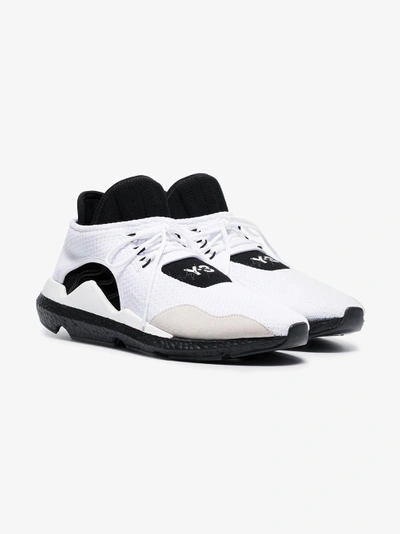 Shop Y-3 Lace-up 'saikou' Leather Sneakers In White