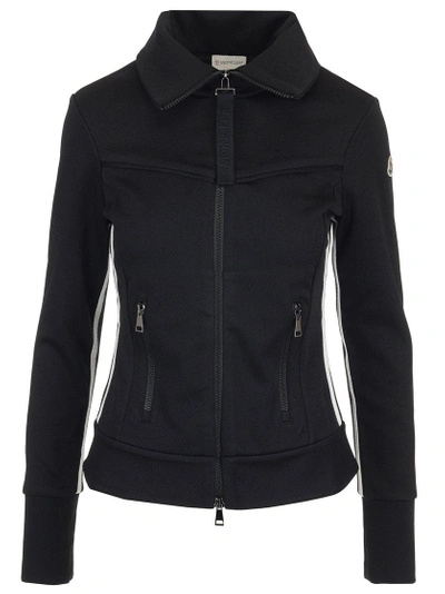 Shop Moncler Fitted Zip Jacket In Black