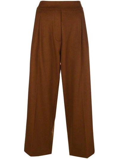 Shop Erika Cavallini Cropped Trousers - Brown