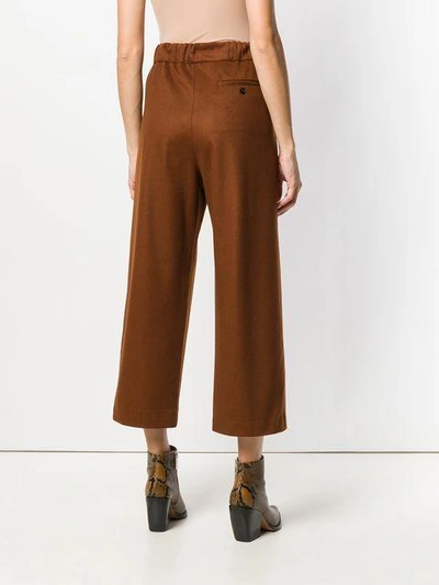 Shop Erika Cavallini Cropped Trousers - Brown