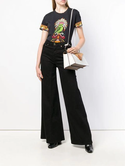 Shop Alberta Ferretti Wide Leg Jeans In Black