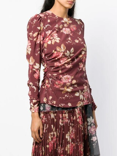 Shop Zimmermann Unbridled Draped Blouse In Brown