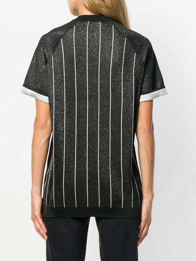 Shop Balmain Striped Sweatshirt In Black