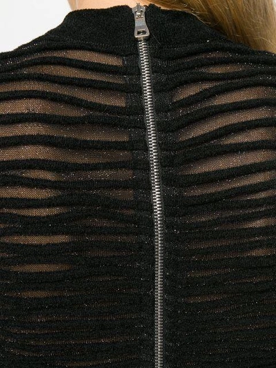 Shop Balmain Textured-knit Dress - Black