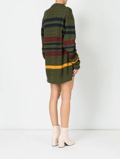 Shop Y/project Y / Project Striped Cable Knit Jumper - Green