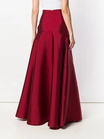 Shop Alberta Ferretti Empire Long Skirt - Red