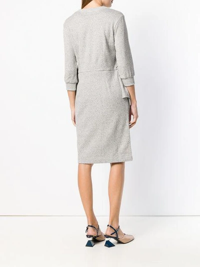 Shop Peter Jensen Peplum Style Dress In Grey
