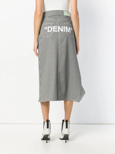 Shop Off-white Striped Denim Ruffles Skirt