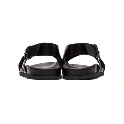 Shop Valentino Black  Garavani Strap Logo Sandals In 0no Black