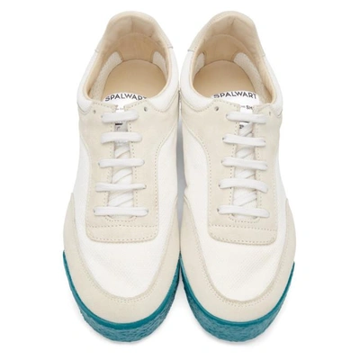 Shop Comme Des Garçons Shirt Comme Des Garcons Shirt White And Green Spalwart Edition Pitch Sneakers In 2 White