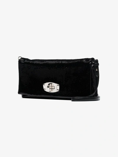 Shop Miu Miu Black Chain Strap Sequin Bag