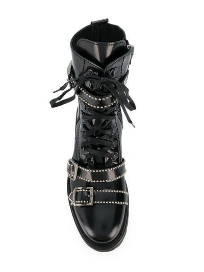 Shop Christian Pellizzari Buckled Ankle Boots In Black